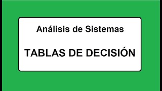 Tabla de decisión
